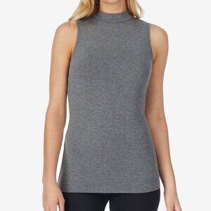 #1437 Cuddl Duds Softwear Stretch Mock Neck Tank Heather Charcoal